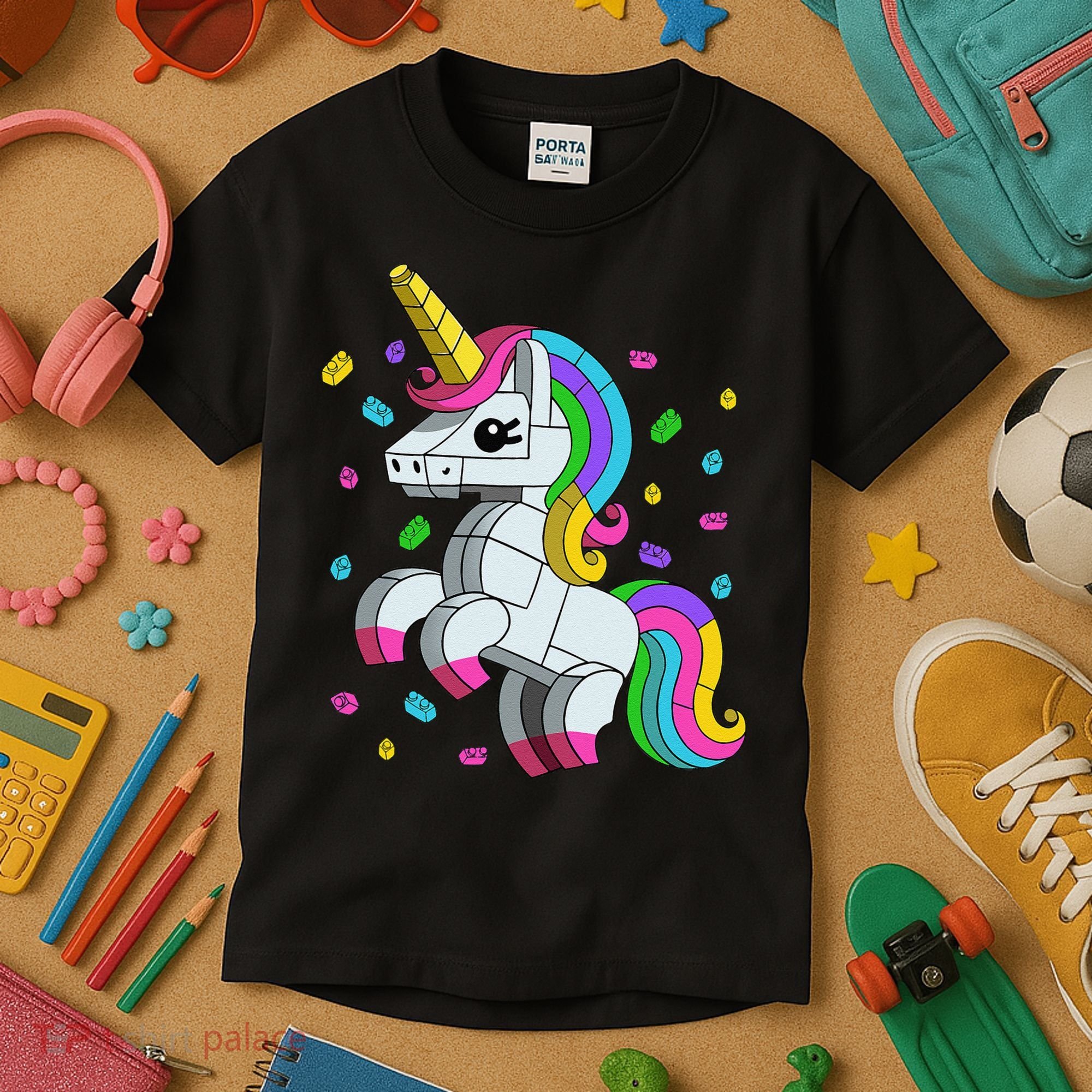 Unicorn Lover Master Builder Bricks Blocks Toy Gift Kids T-Shirt
