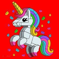 Unicorn Lover Master Builder Bricks Blocks Toy Gift Santa Hat thumb 1