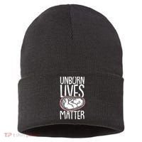 Unborn Lives Matter Anti Abortion Conservative Pro Life Sustainable Knit Beanie thumb 0