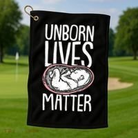 Unborn Lives Matter Anti Abortion Conservative Pro Life Golf Towel thumb 1