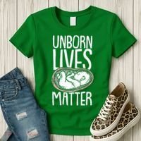 Unborn Lives Matter Anti Abortion Conservative Pro Life Women's T-Shirt thumb 3