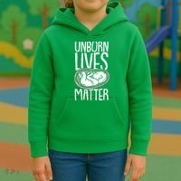 Unborn Lives Matter Anti Abortion Conservative Pro Life Kids Hoodie thumb 3