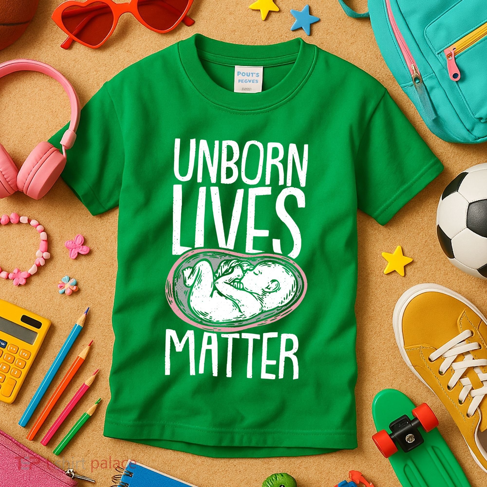 Unborn Lives Matter Anti Abortion Conservative Pro Life Kids T-Shirt