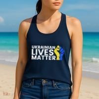 Ukrainian Lives Matter Stand With Ukraine Pray Support Women's Tank Top thumb 2
