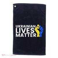 Ukrainian Lives Matter Stand With Ukraine Pray Support Golf Towel thumb 0