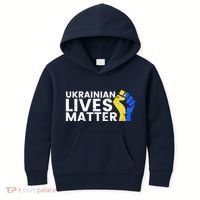 Ukrainian Lives Matter Stand With Ukraine Pray Support Kids Hoodie thumb 0