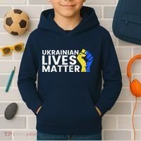Ukrainian Lives Matter Stand With Ukraine Pray Support Kids Hoodie thumb 2
