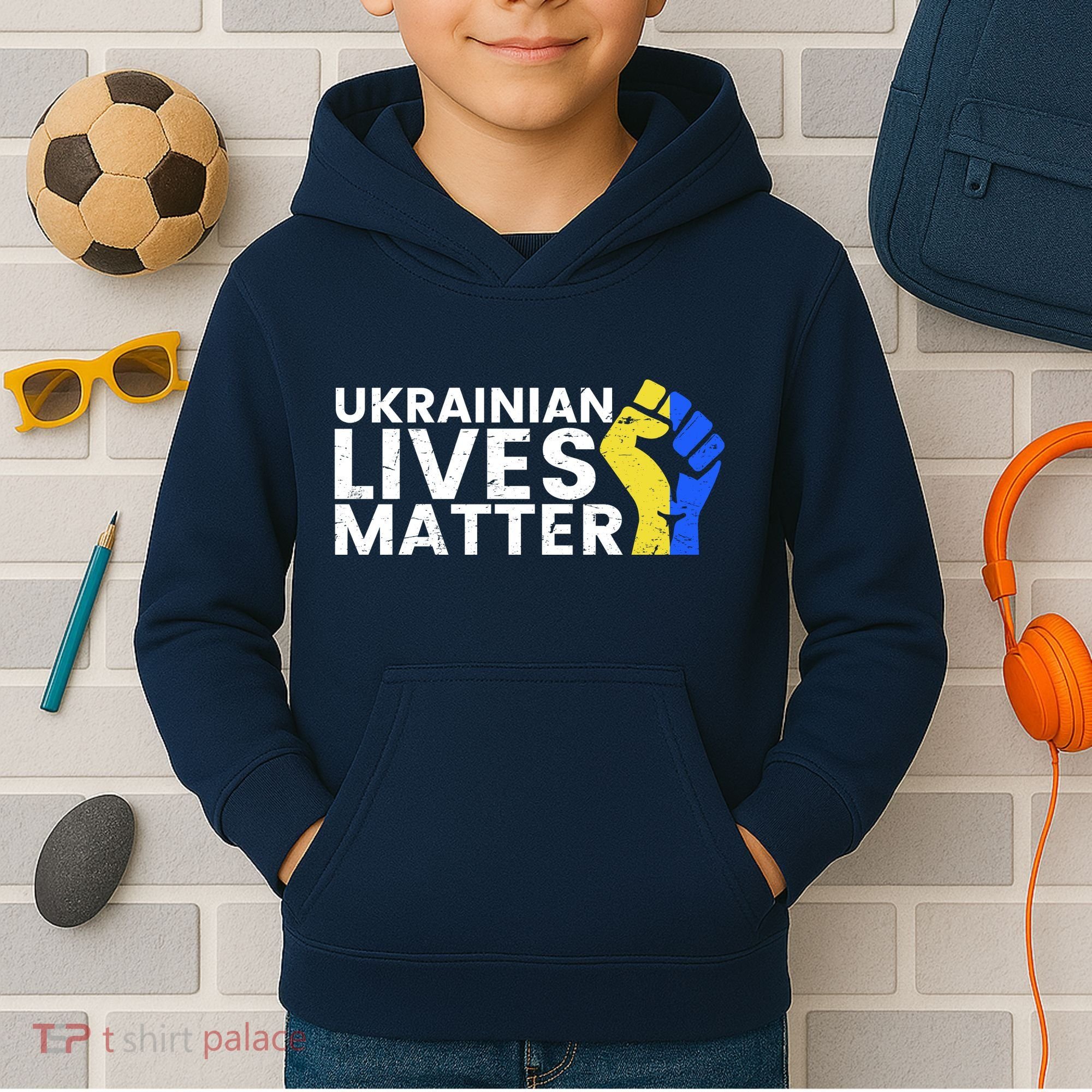 Ukrainian Lives Matter Stand With Ukraine Pray Support Kids Hoodie