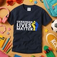 Ukrainian Lives Matter Stand With Ukraine Pray Support Kids T-Shirt thumb 3