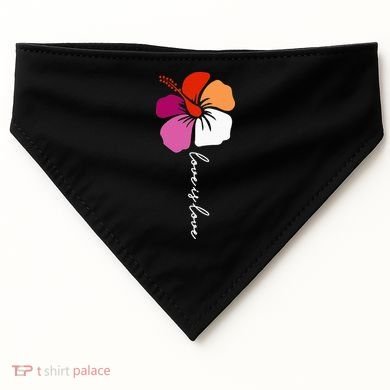 Unique Lesbian Pride Flag Colors Hibiscus LGBT Lesbian USA-Made Doggie Bandana