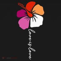 Unique Lesbian Pride Flag Colors Hibiscus LGBT Lesbian T-Shirt thumb 7