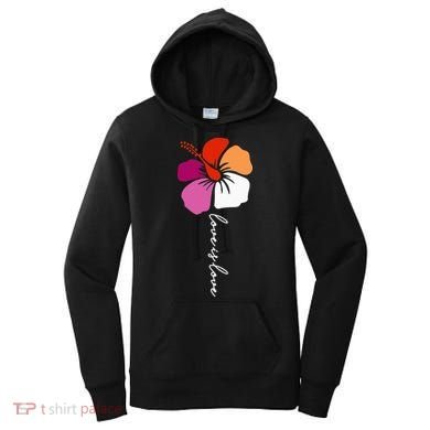Unique Lesbian Pride Flag Colors Hibiscus LGBT Lesbian Women's Hoodie