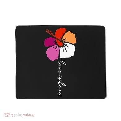 Unique Lesbian Pride Flag Colors Hibiscus LGBT Lesbian Mousepad