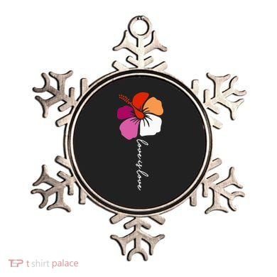 Unique Lesbian Pride Flag Colors Hibiscus LGBT Lesbian Ornament