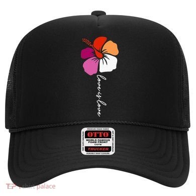 Unique Lesbian Pride Flag Colors Hibiscus LGBT Lesbian Hat