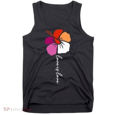 Unique Lesbian Pride Flag Colors Hibiscus LGBT Lesbian Tank Top