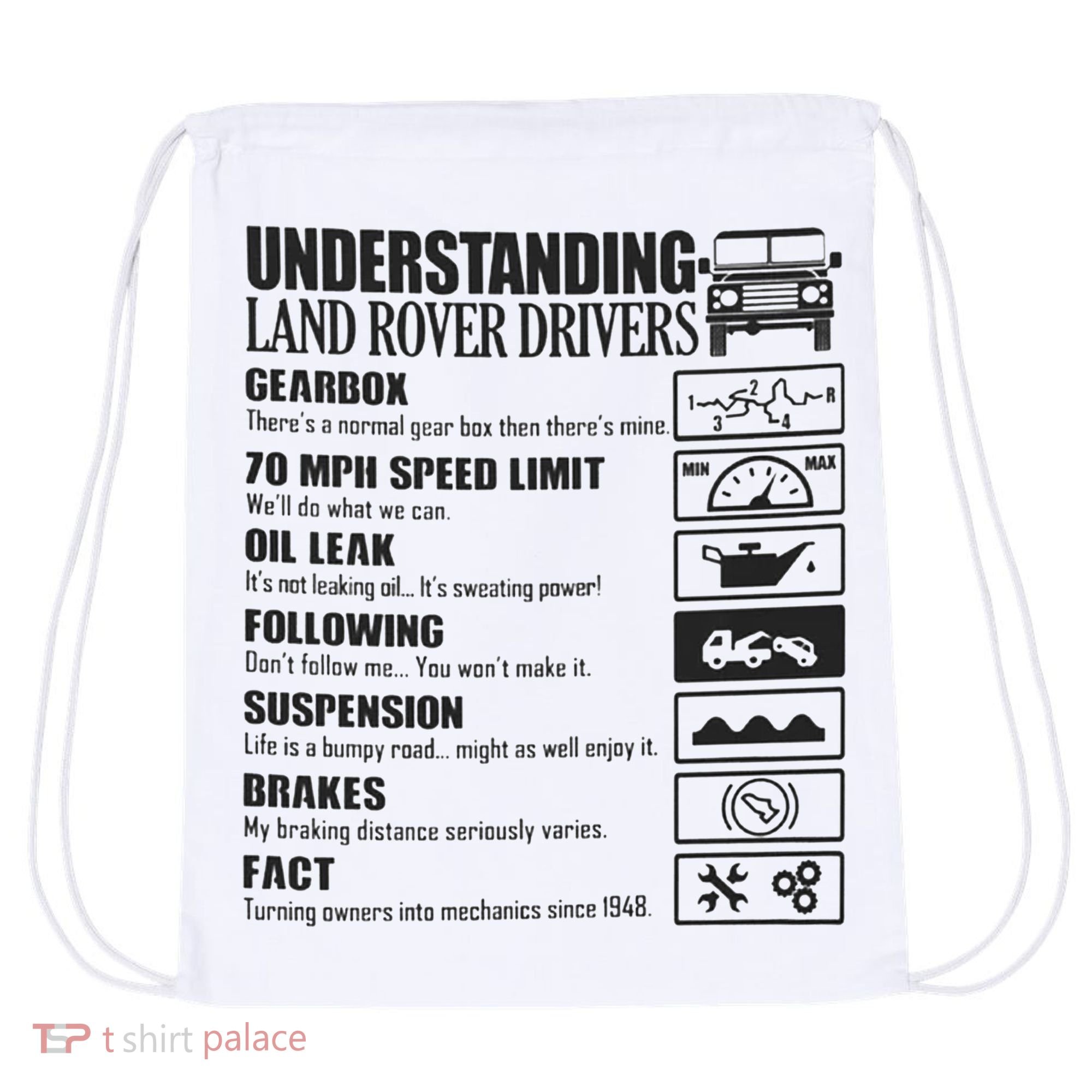 Understanding Land Rover Driver Drawstring Bag