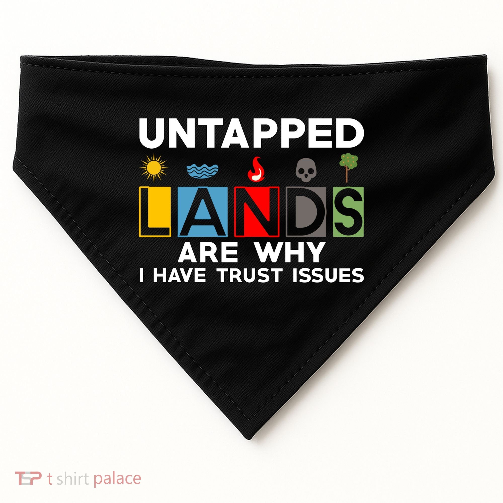 Untapped Lands Trust Issues Magic Geek Great Retro Gaming Gift USA-Made Doggie Bandana