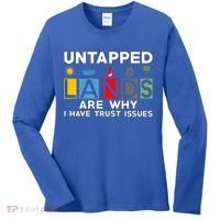 Untapped Lands Trust Issues Magic Geek Great Retro Gaming Gift Women's Long Sleeve Shirt thumb 0
