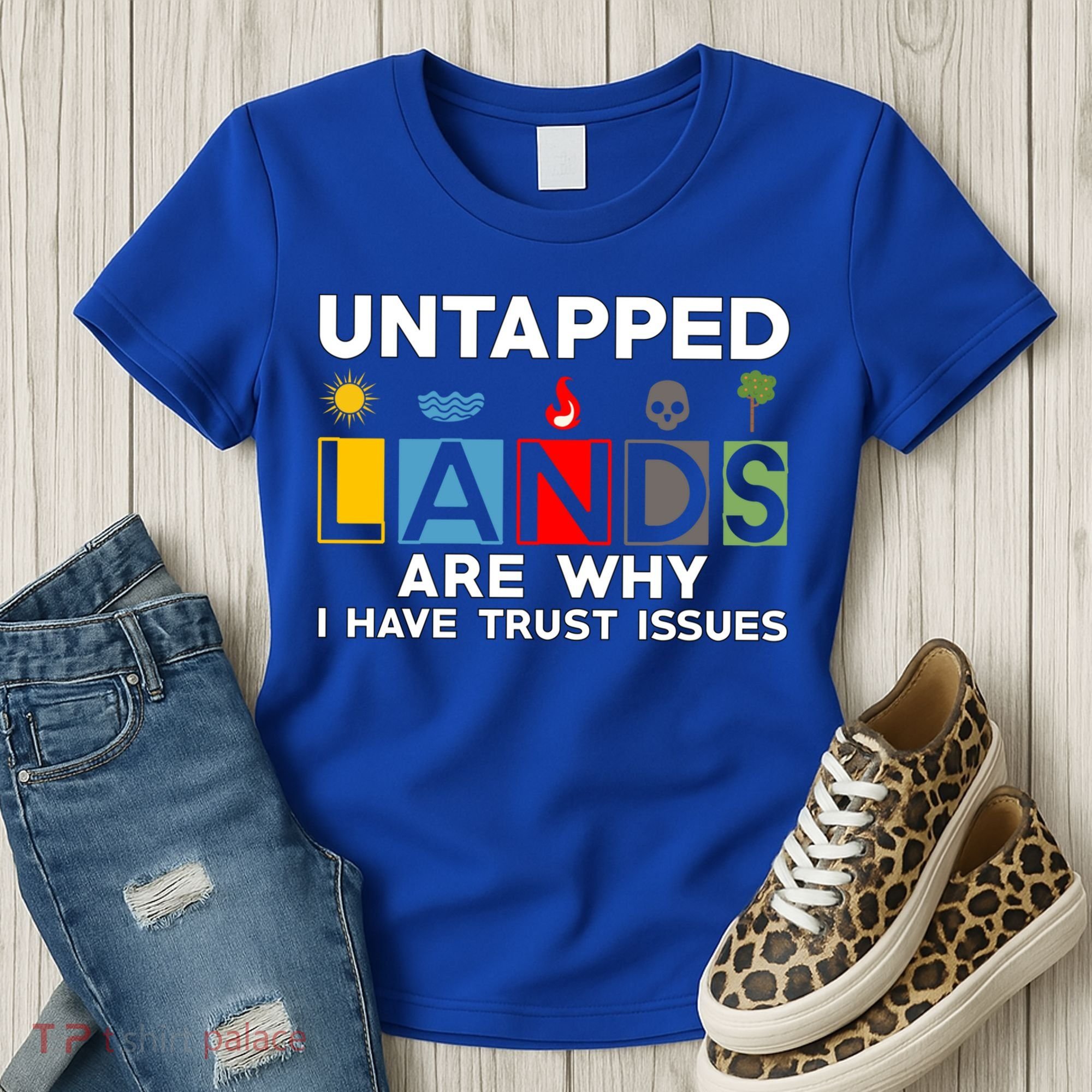 Untapped Lands Trust Issues Magic Geek Great Retro Gaming Gift Women's T-Shirt