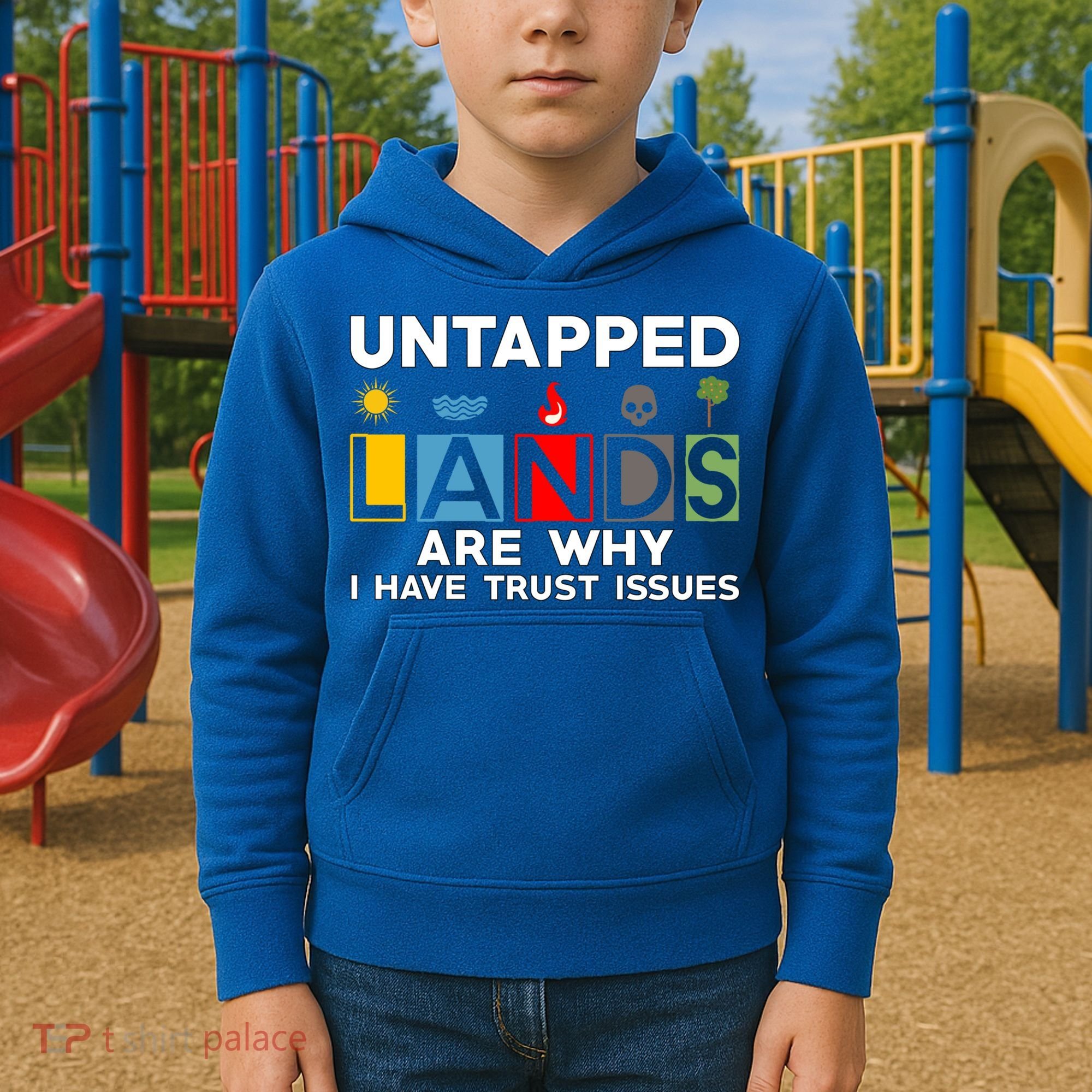 Untapped Lands Trust Issues Magic Geek Great Retro Gaming Gift Kids Hoodie