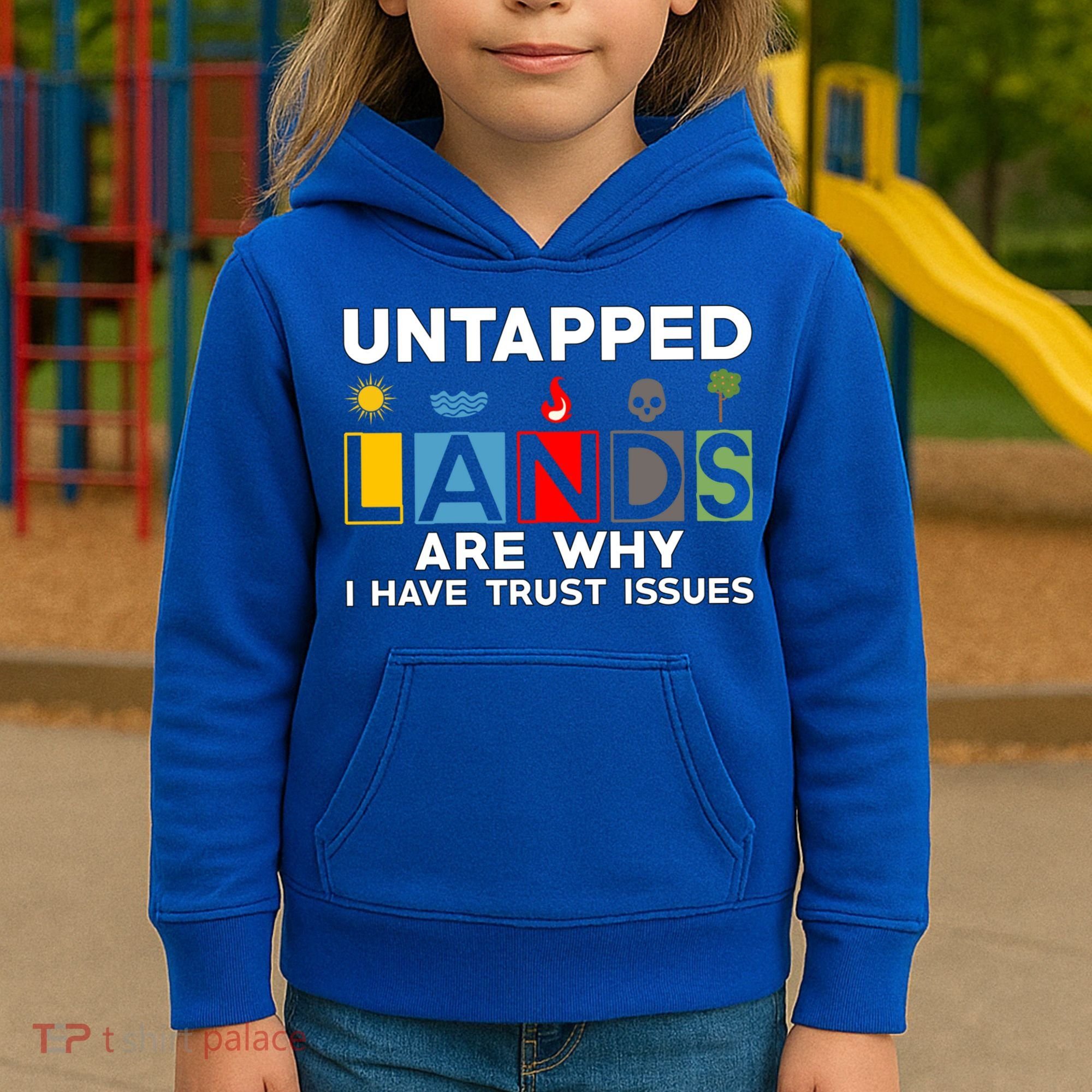 Untapped Lands Trust Issues Magic Geek Great Retro Gaming Gift Kids Hoodie