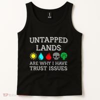 Untapped Lands Trust Issues Funny Magic Geek Tcg Tank Top thumb 2