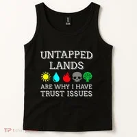 Untapped Lands Trust Issues Funny Magic Geek Tcg Tank Top thumb 2
