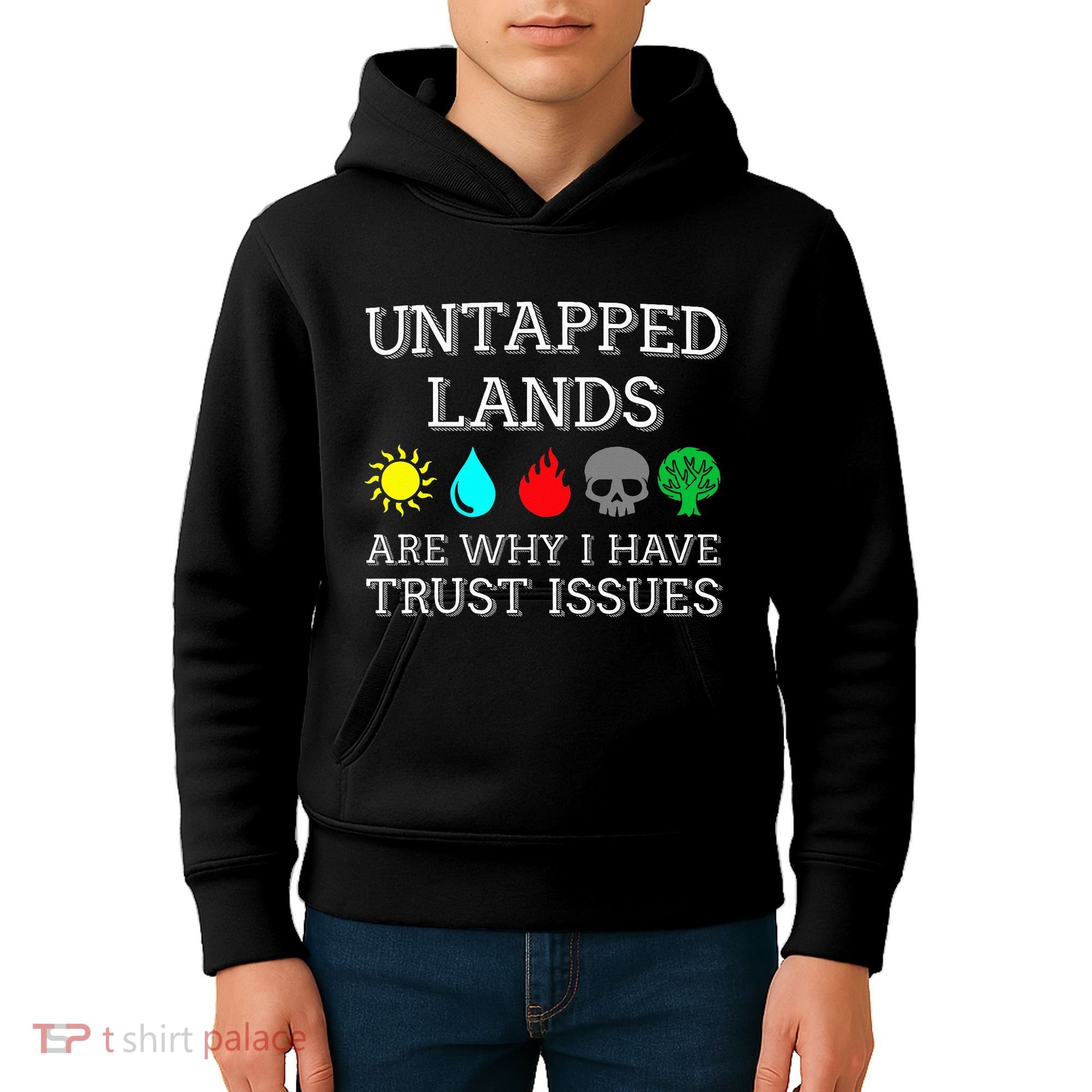 Untapped Lands Trust Issues Funny Magic Geek Tcg Kids Hoodie