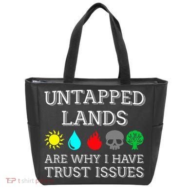Untapped Lands Trust Issues Funny Magic Geek Tcg Tote Bag