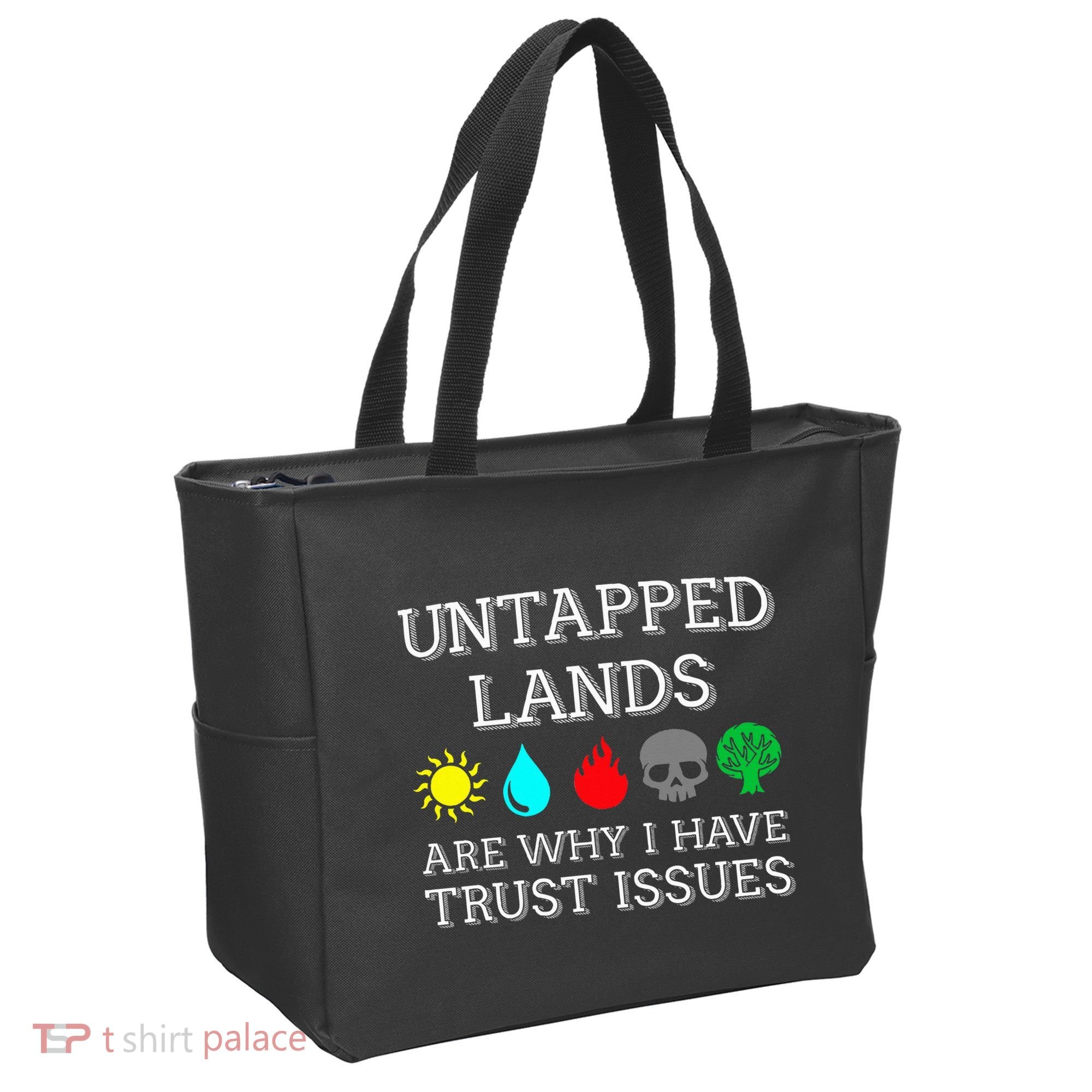 Untapped Lands Trust Issues Funny Magic Geek Tcg Tote Bag