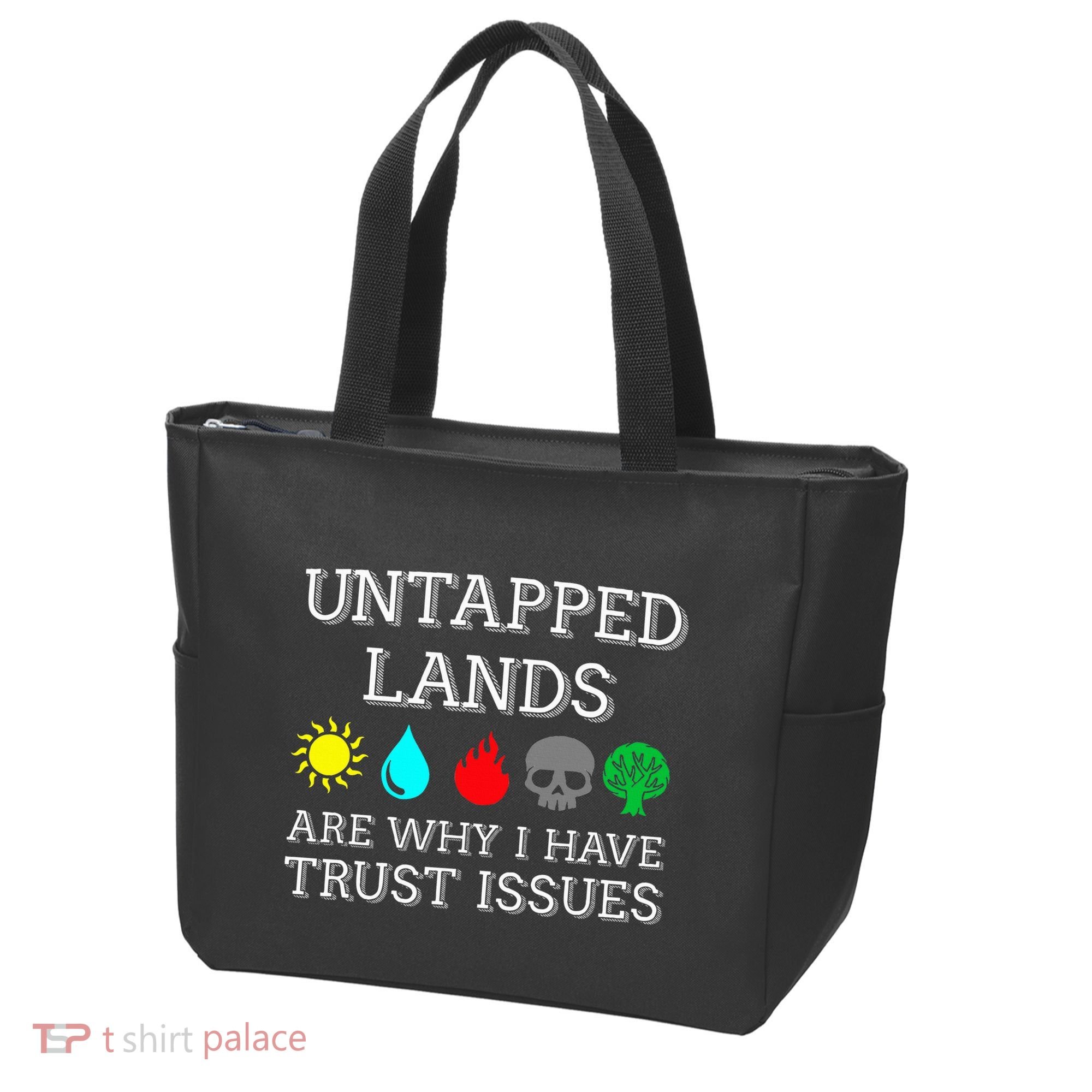 Untapped Lands Trust Issues Funny Magic Geek Tcg Tote Bag