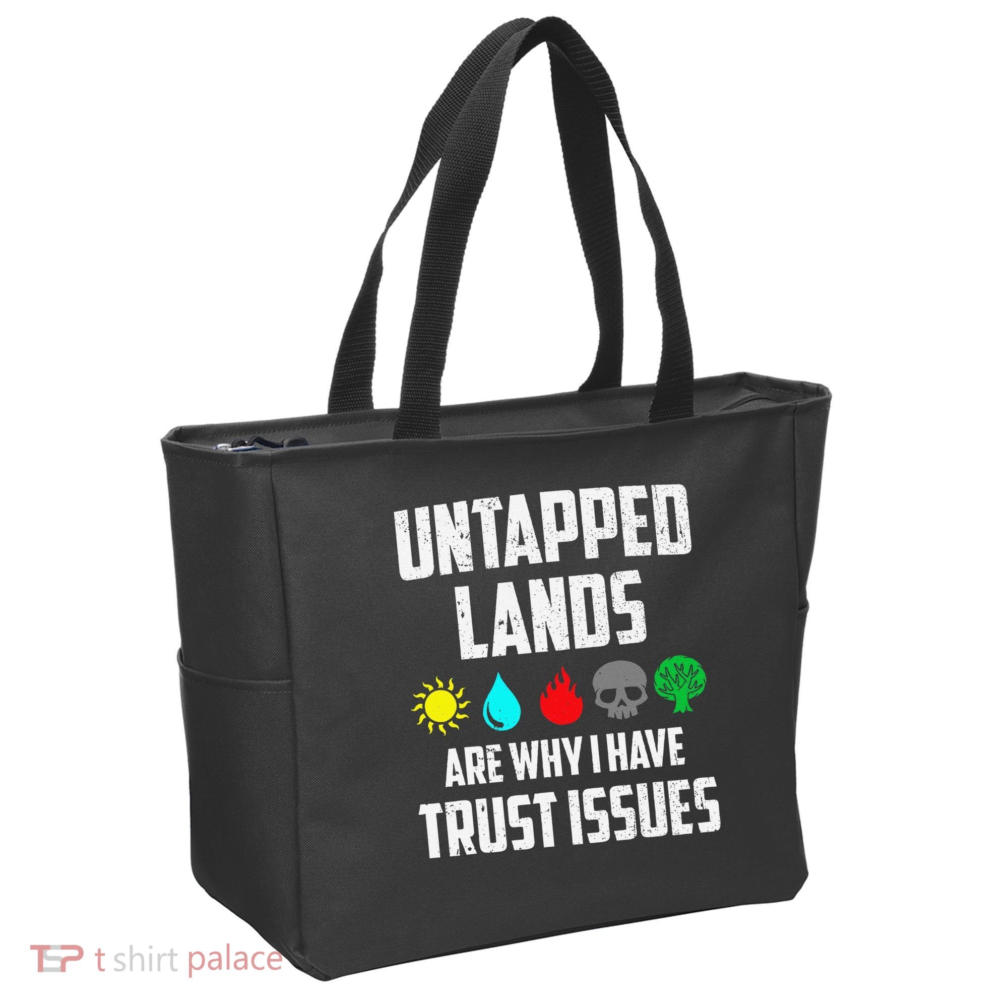 Untapped Lands Trust Issues Magic Funny Geek Tcg Classic Fit Tote Bag