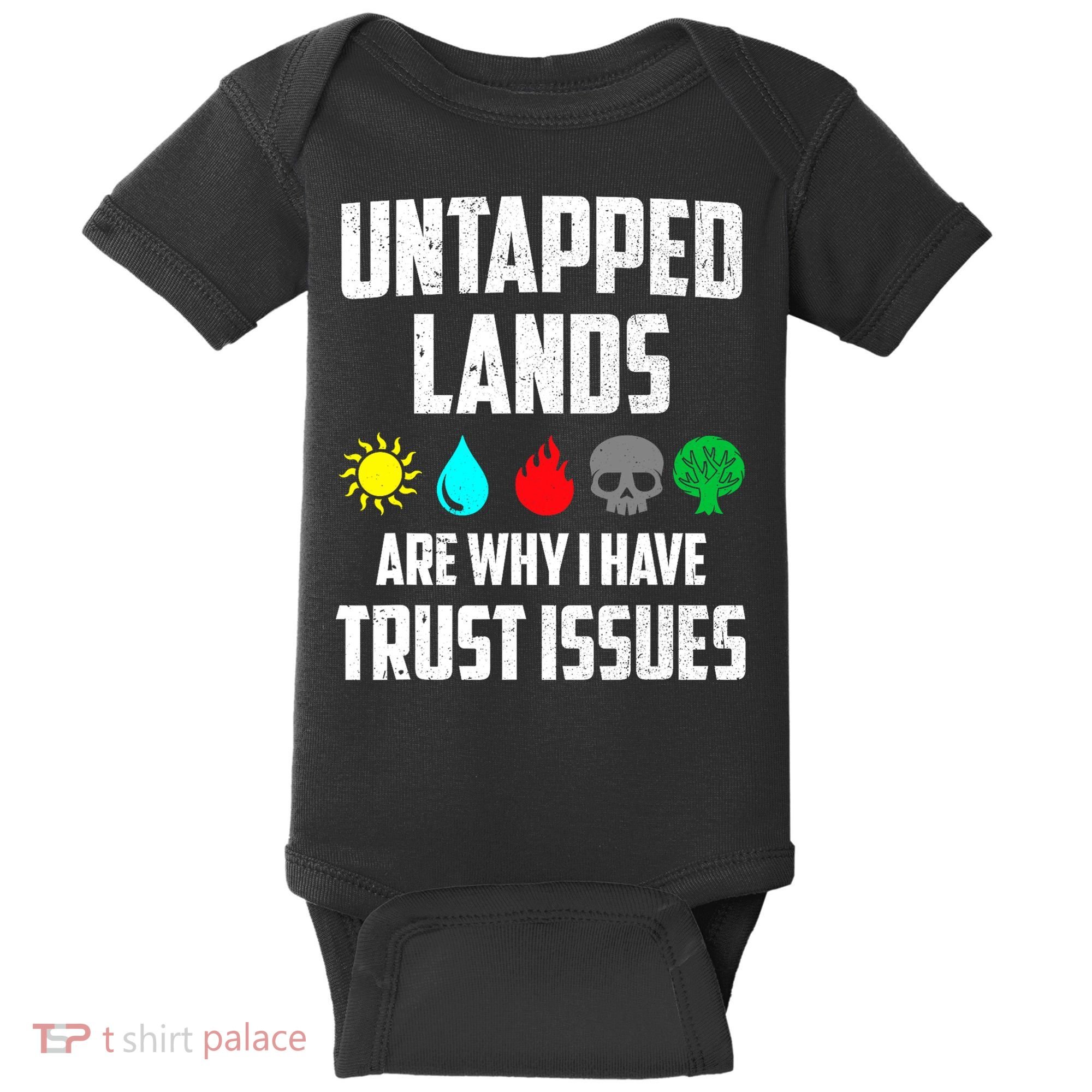 Untapped Lands Trust Issues Magic Funny Geek TCG Baby Bodysuit