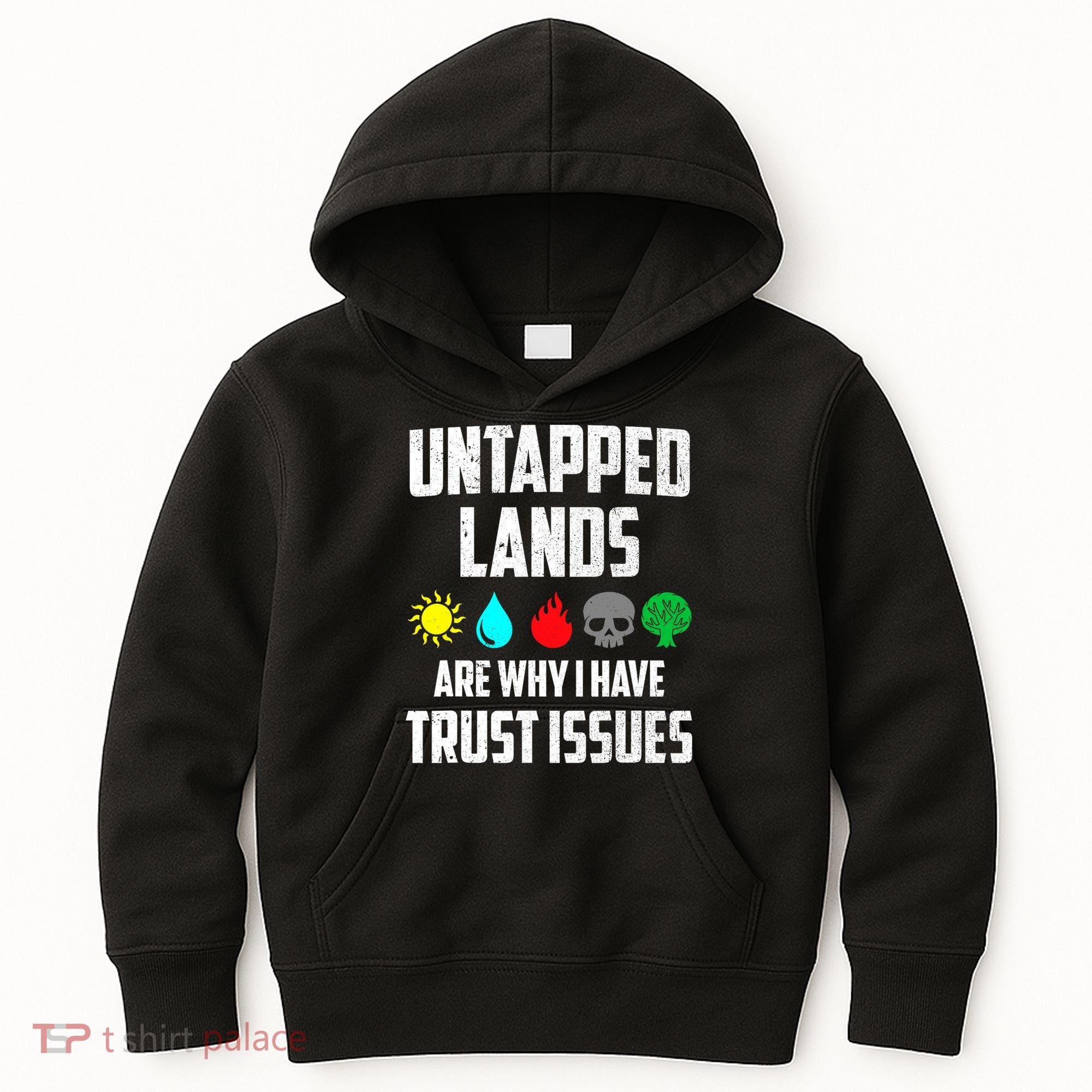 Untapped Lands Trust Issues Magic Funny Geek TCG Kids Hoodie