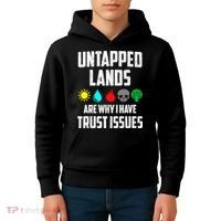Untapped Lands Trust Issues Magic Funny Geek TCG Kids Hoodie thumb 4