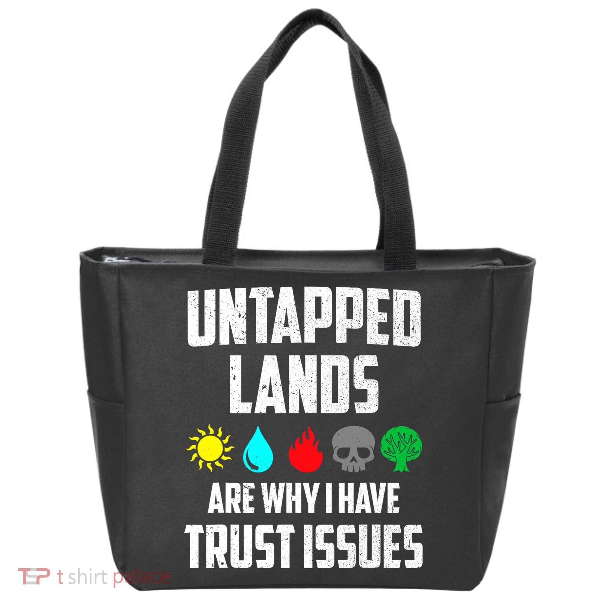Untapped Lands Trust Issues Magic Funny Geek TCG Tote Bag
