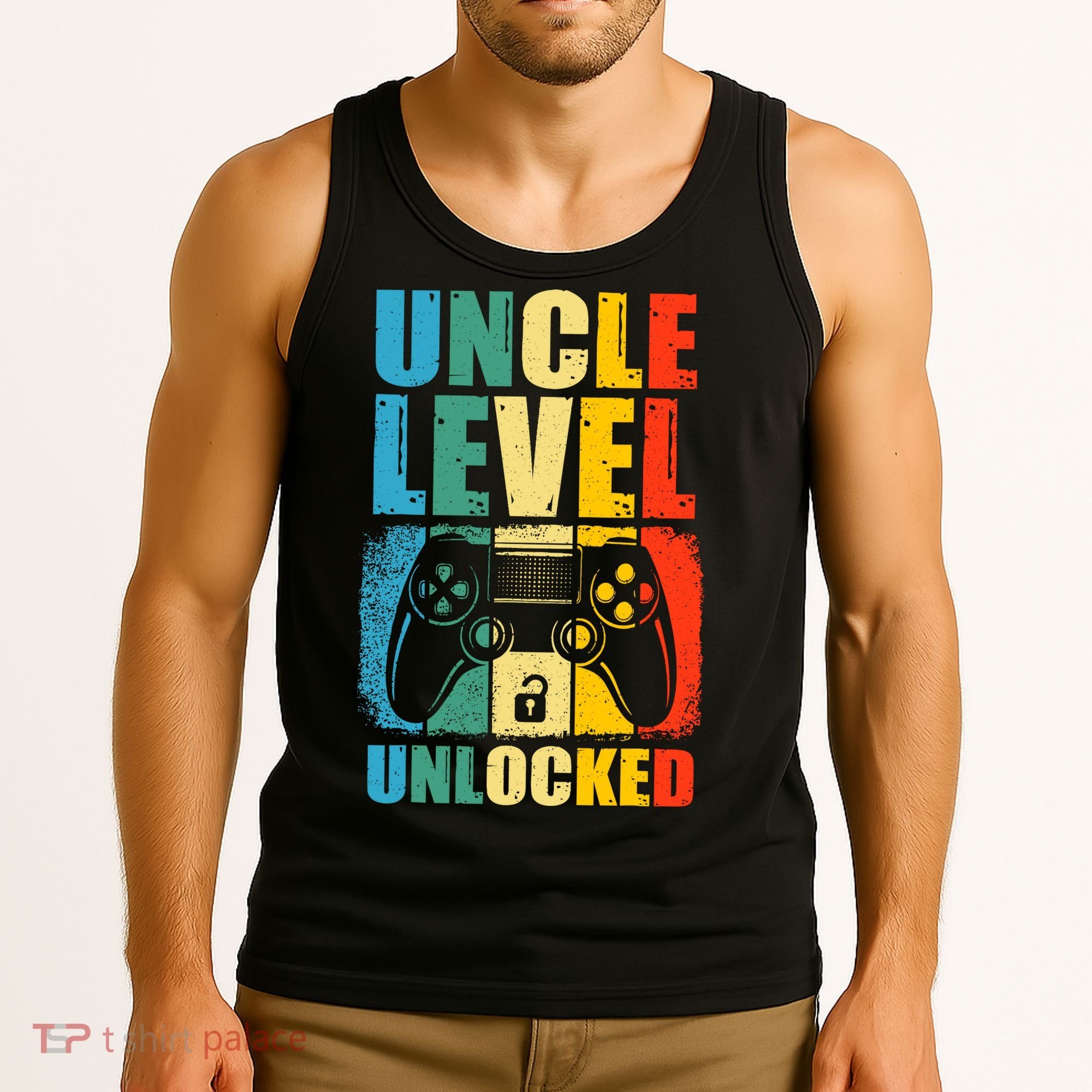 Uncle Level Unlocked Leveled Up To Uncle Promoted To Gamer Tank Top