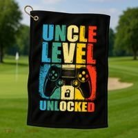 Uncle Level Unlocked Leveled Up To Uncle Promoted To Gamer Golf Towel thumb 1