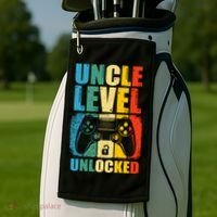 Uncle Level Unlocked Leveled Up To Uncle Promoted To Gamer Golf Towel thumb 2