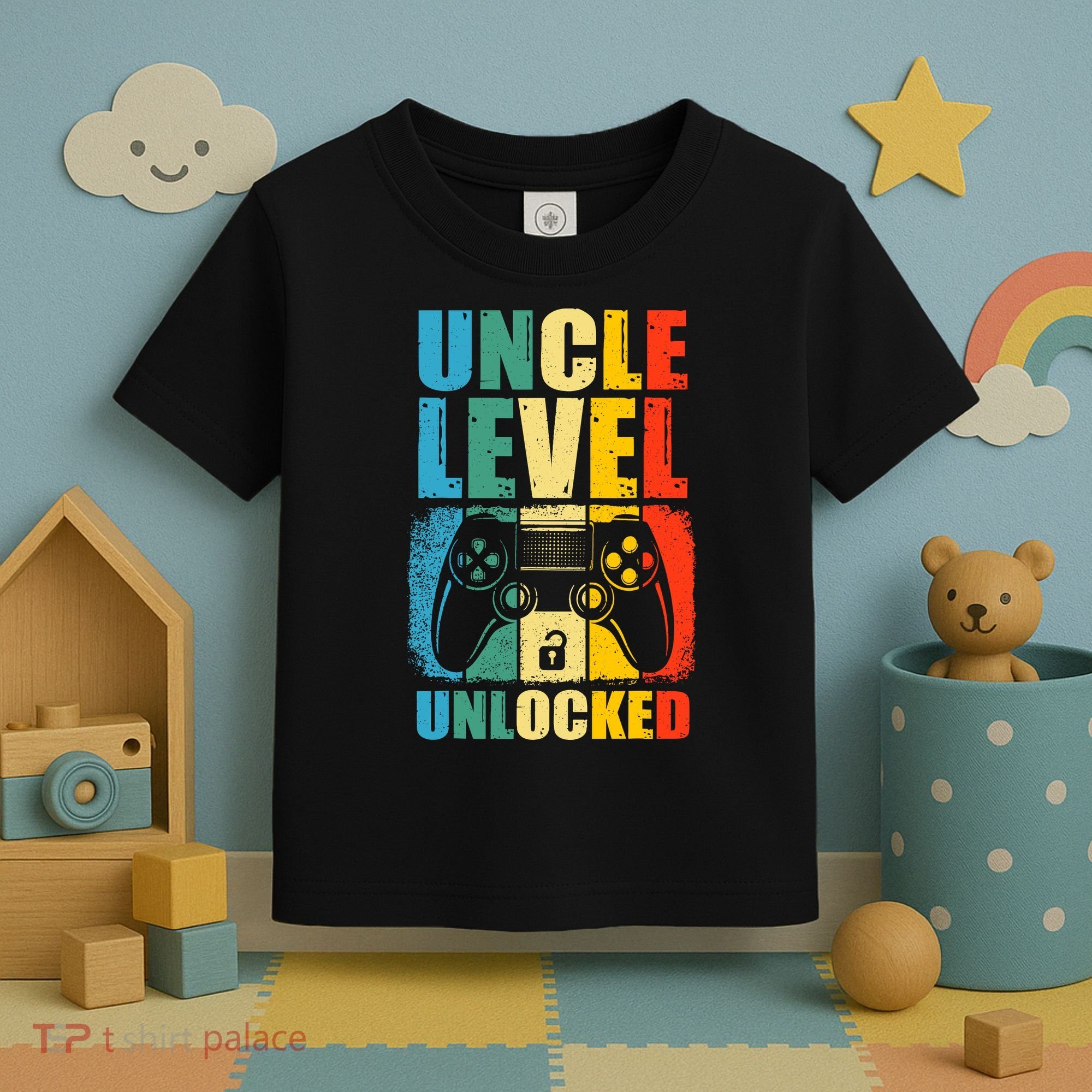 Uncle Level Unlocked Leveled Up To Uncle Promoted To Gamer Toddler T-Shirt