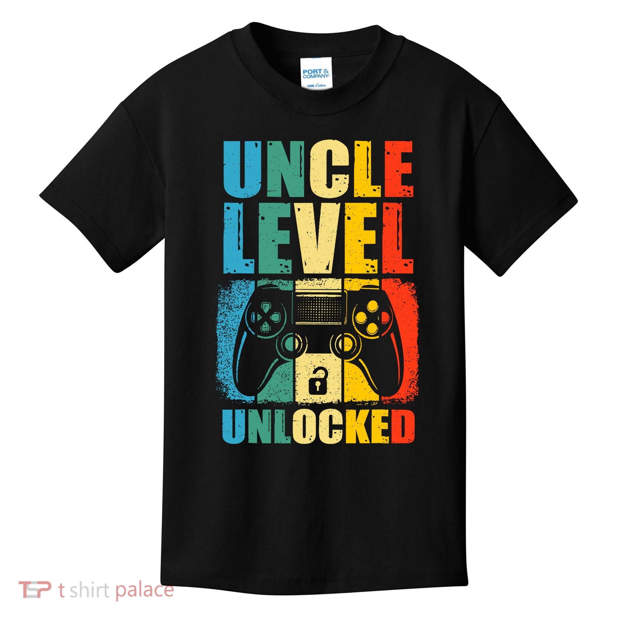 Uncle Level Unlocked Leveled Up To Uncle Promoted To Gamer Kids T-Shirt