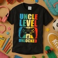 Uncle Level Unlocked Leveled Up To Uncle Promoted To Gamer Kids T-Shirt thumb 3
