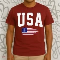 USA Logo Vintage Team Flag America T-Shirt thumb 3