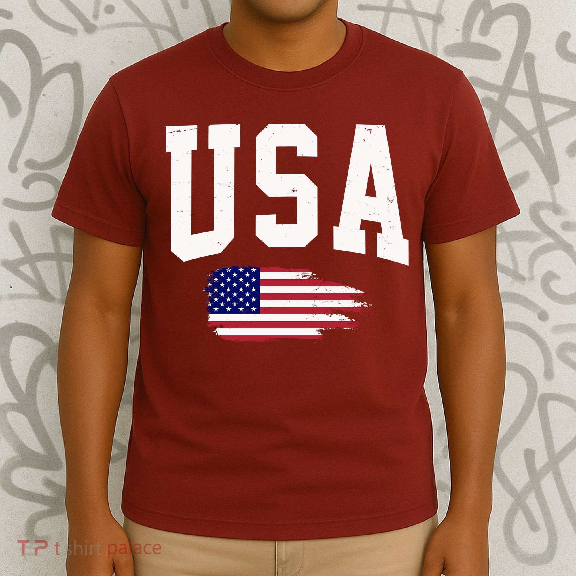 USA Logo Vintage Team Flag America T-Shirt