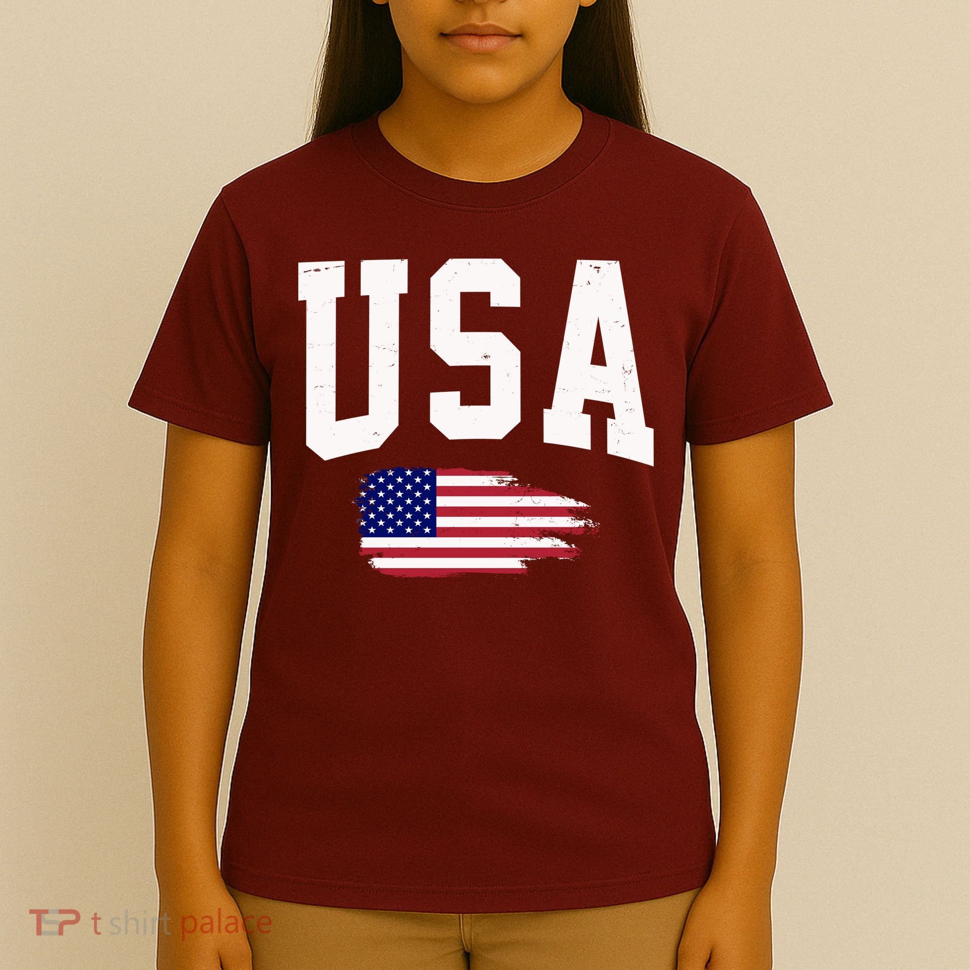 USA Logo Vintage Team Flag America T-Shirt