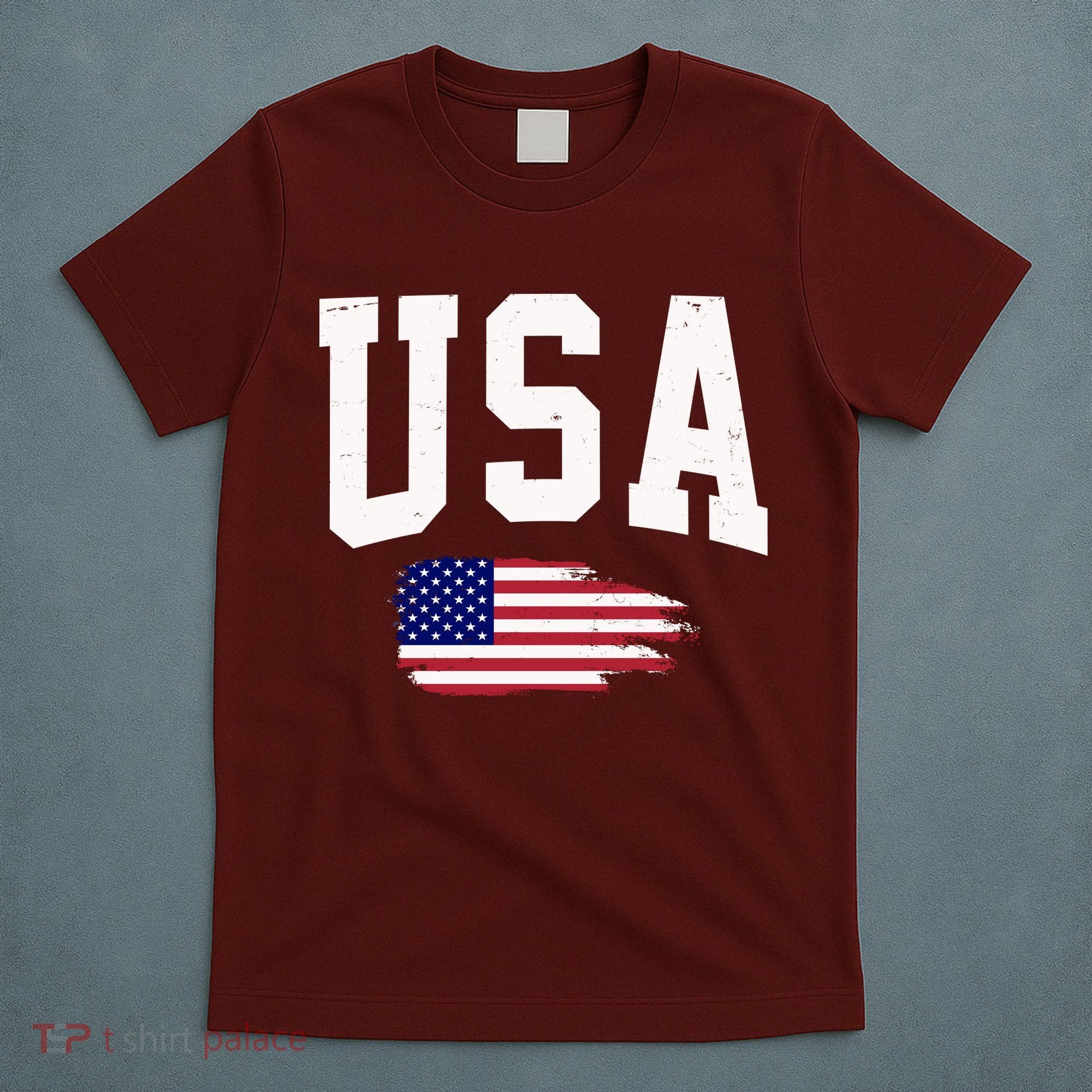 USA Logo Vintage Team Flag America T-Shirt