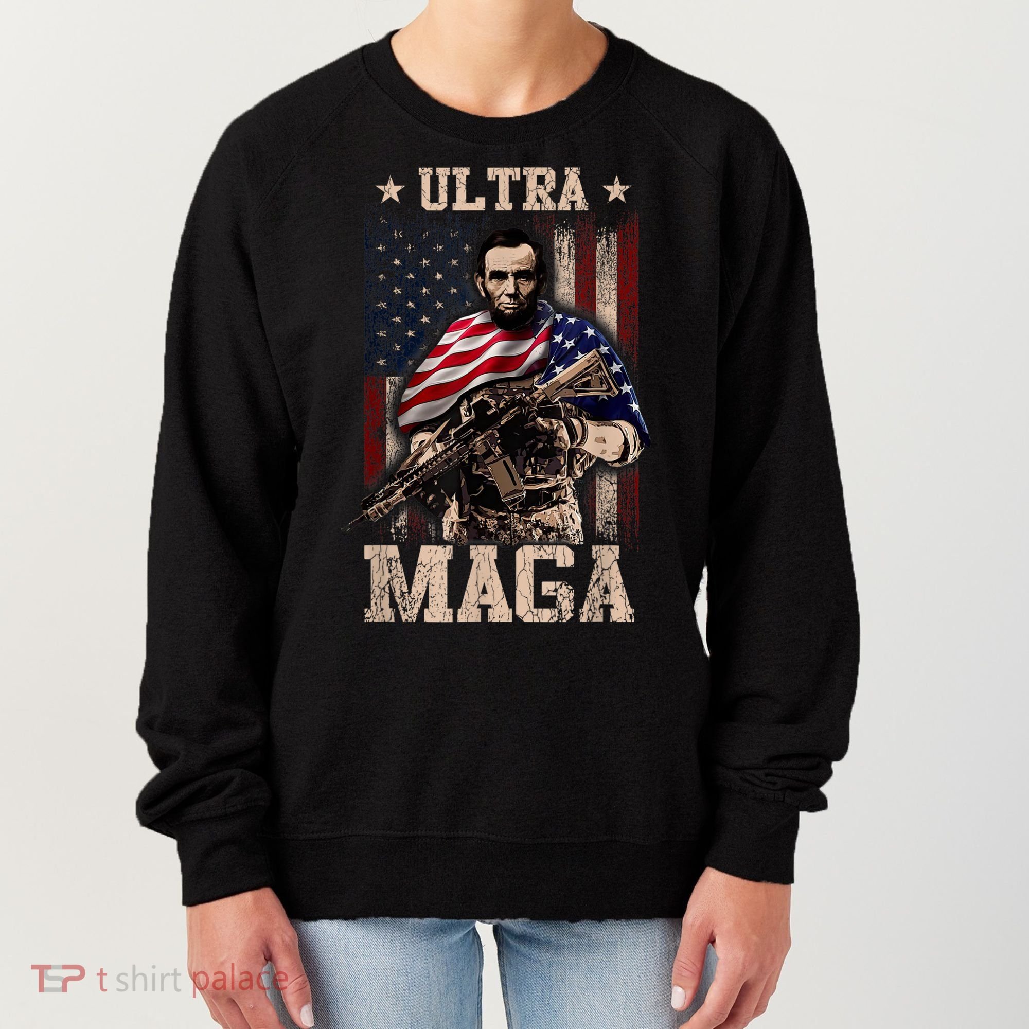 Ultra Maga 4th Of July Abraham Lincoln Gun 2nd Amendment Women's Sweatshirt