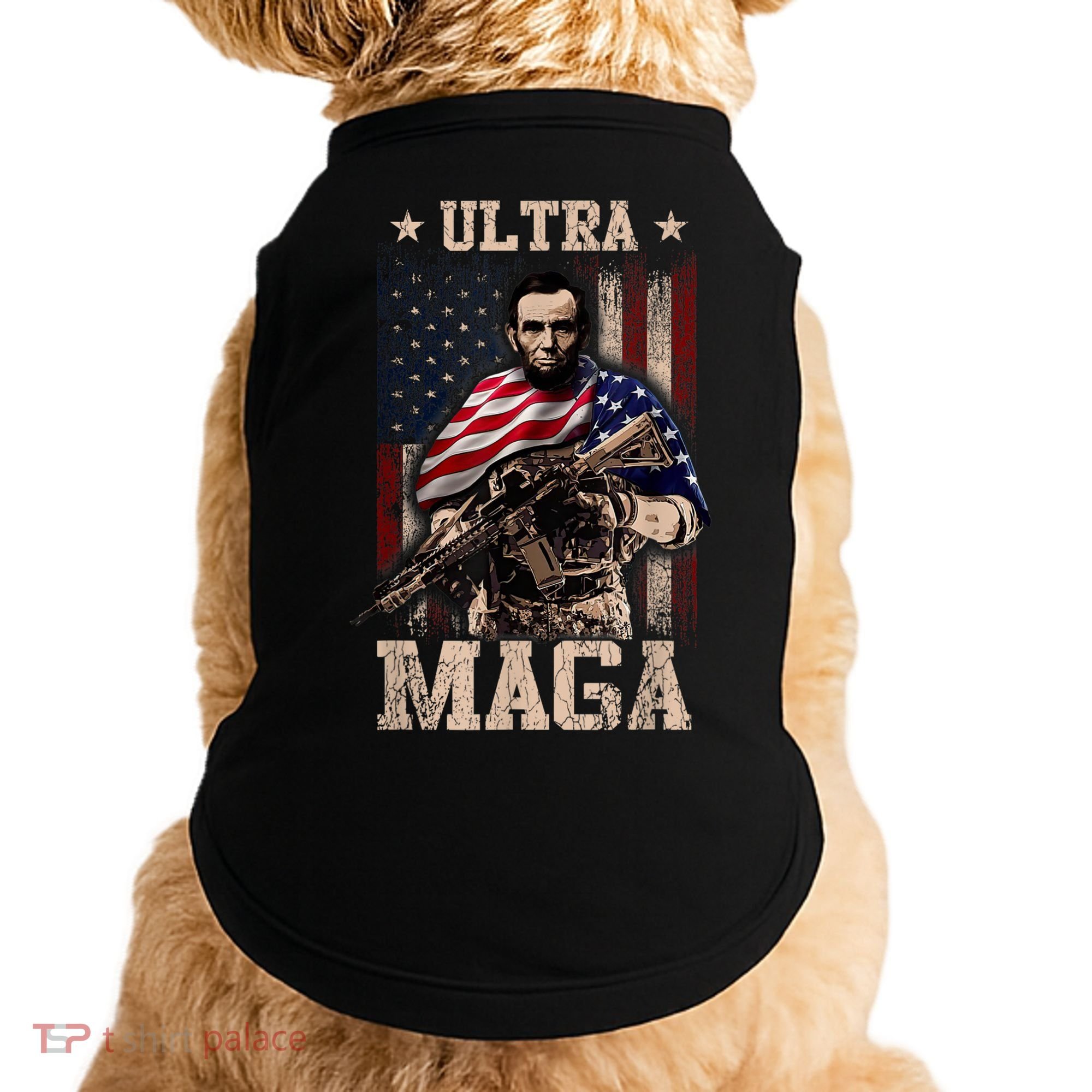 Ultra Maga 4th Of July Abraham Lincoln Gun 2nd Amendment Doggie Tank