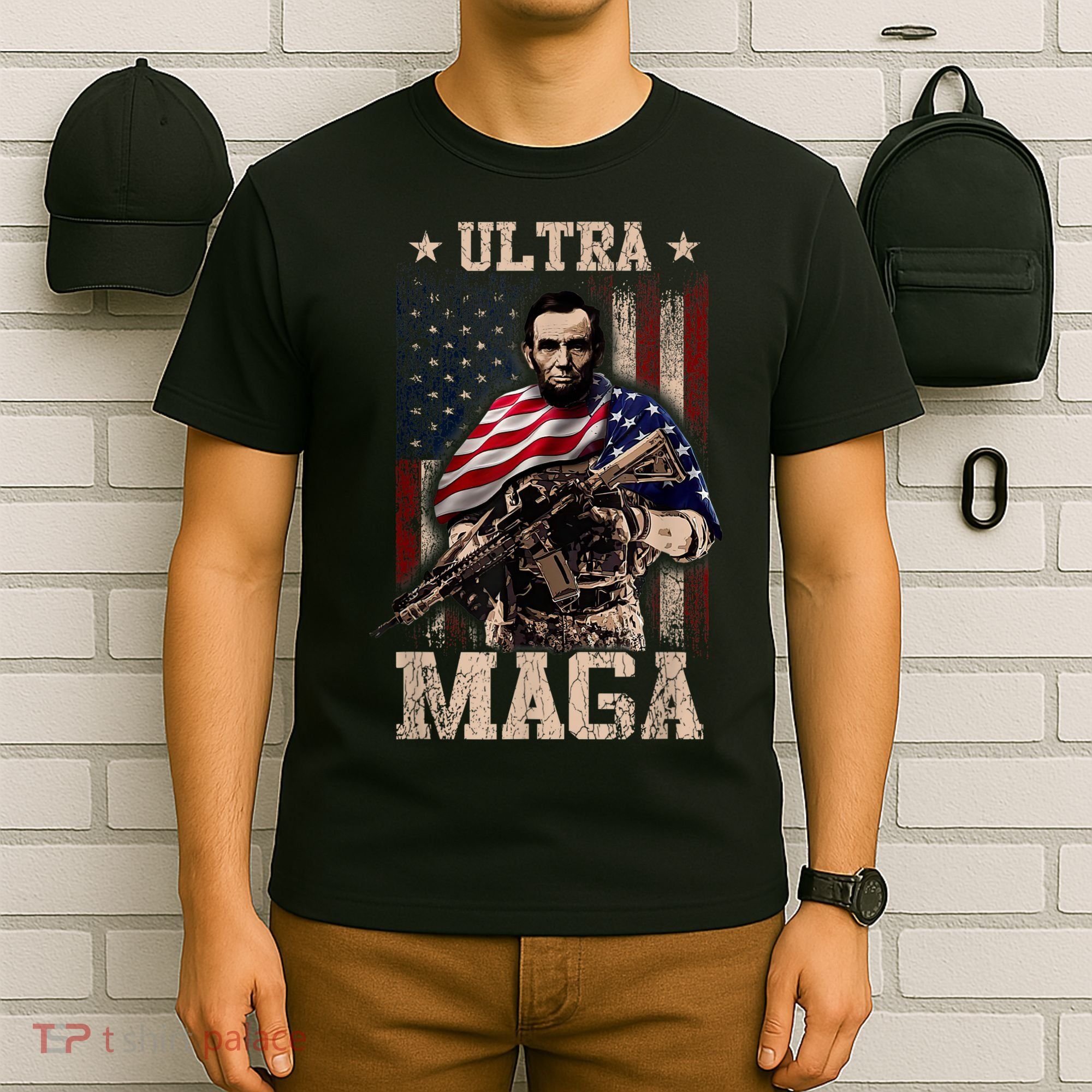 Ultra Maga 4th Of July Abraham Lincoln Gun 2nd Amendment T-Shirt
